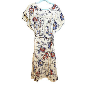 ANN TAYLOR Cream Lace Floral Short Sleeve Dress